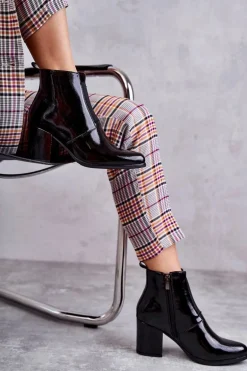 Klasyczne Lakierowane Botki La.Fi 260035B-LA Czarne