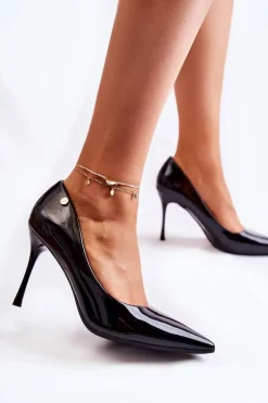 Klasyczne Lakierowane Szpilki Czarne Lerisa