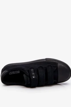 Klasyczne Materiałowe Tenisówki Na Rzepy Big Star LL274A204 Czarne