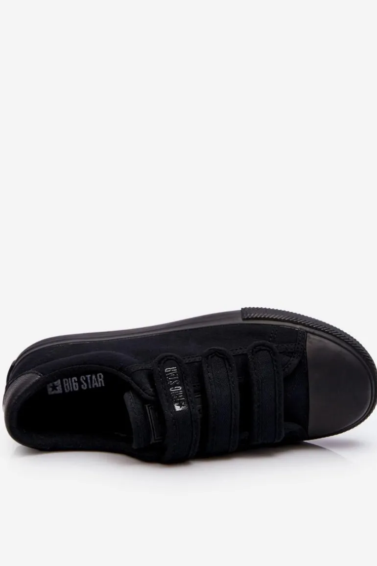 Klasyczne Materiałowe Tenisówki Na Rzepy Big Star LL274A204 Czarne