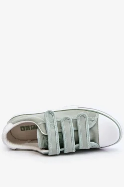 Klasyczne Materiałowe Tenisówki Na Rzepy Big Star LL274A202 Zielone
