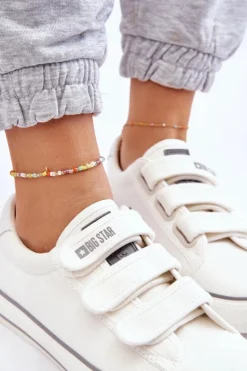 Klasyczne Materiałowe Tenisówki Na Rzepy Big Star LL274A203 Białe