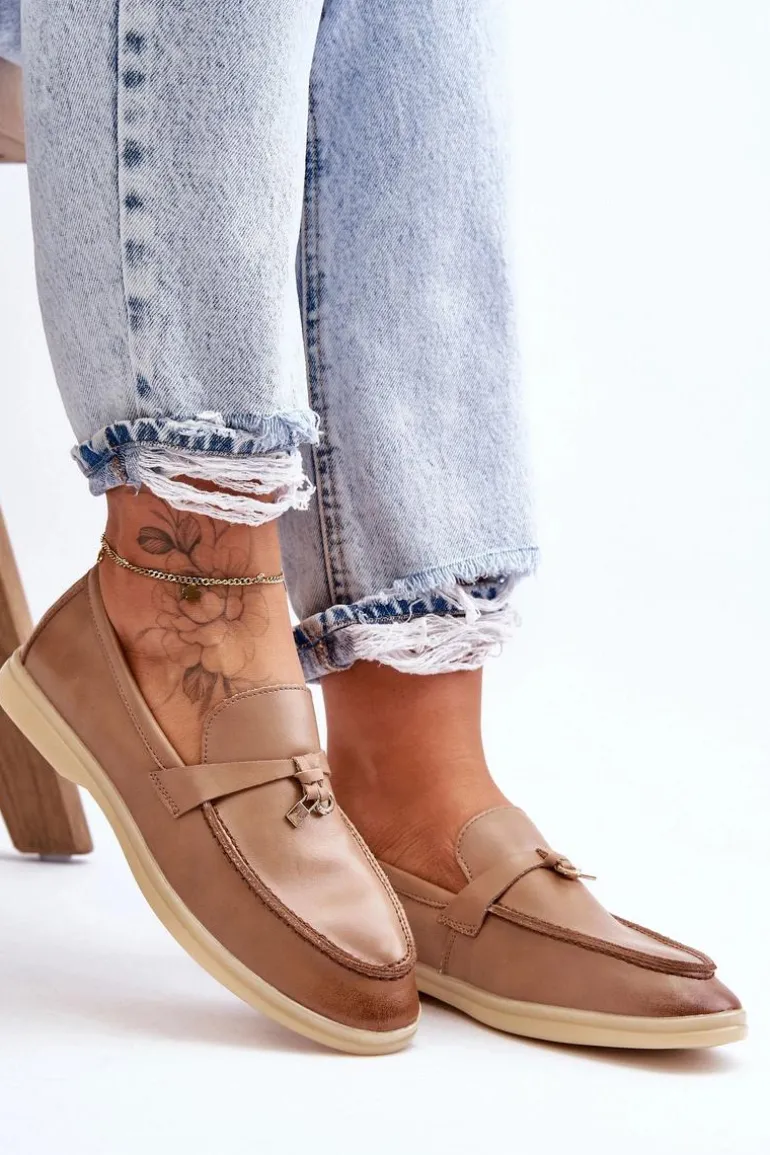 Klasyczne Mokasyny Damskie Brązowe Cortez