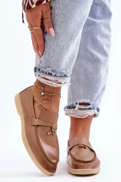 Klasyczne Mokasyny Damskie Brązowe Cortez