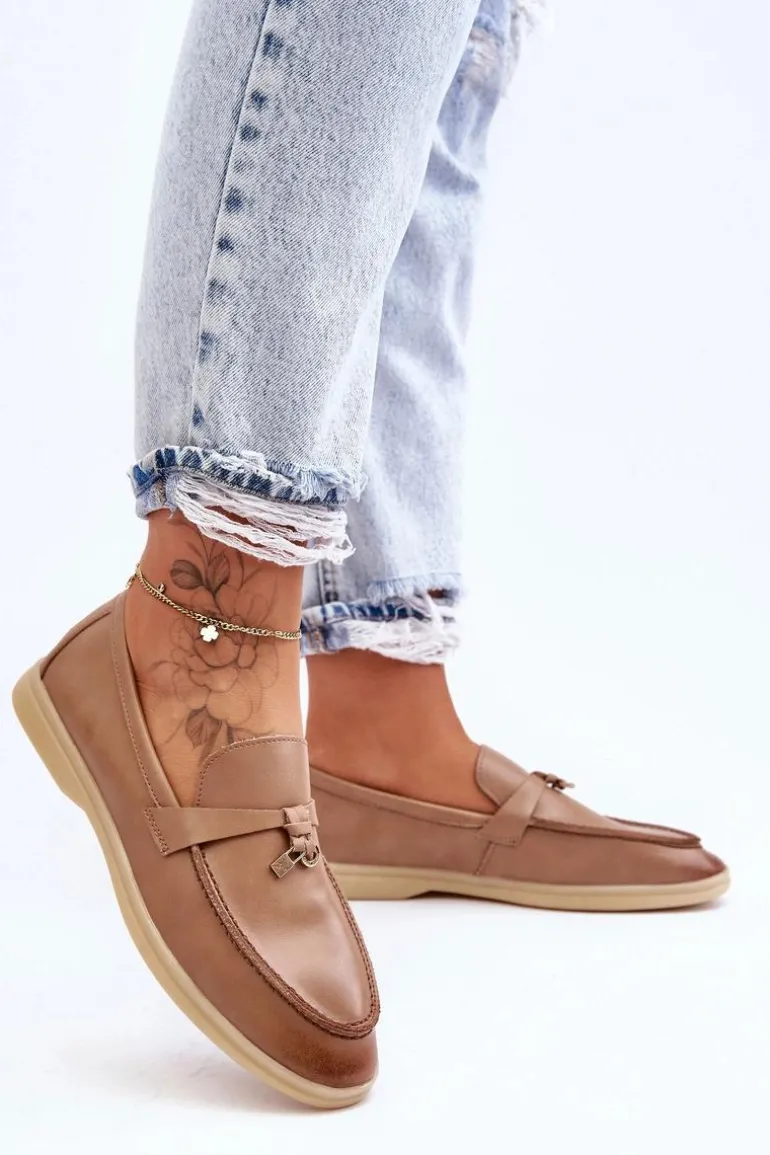 Klasyczne Mokasyny Damskie Brązowe Cortez