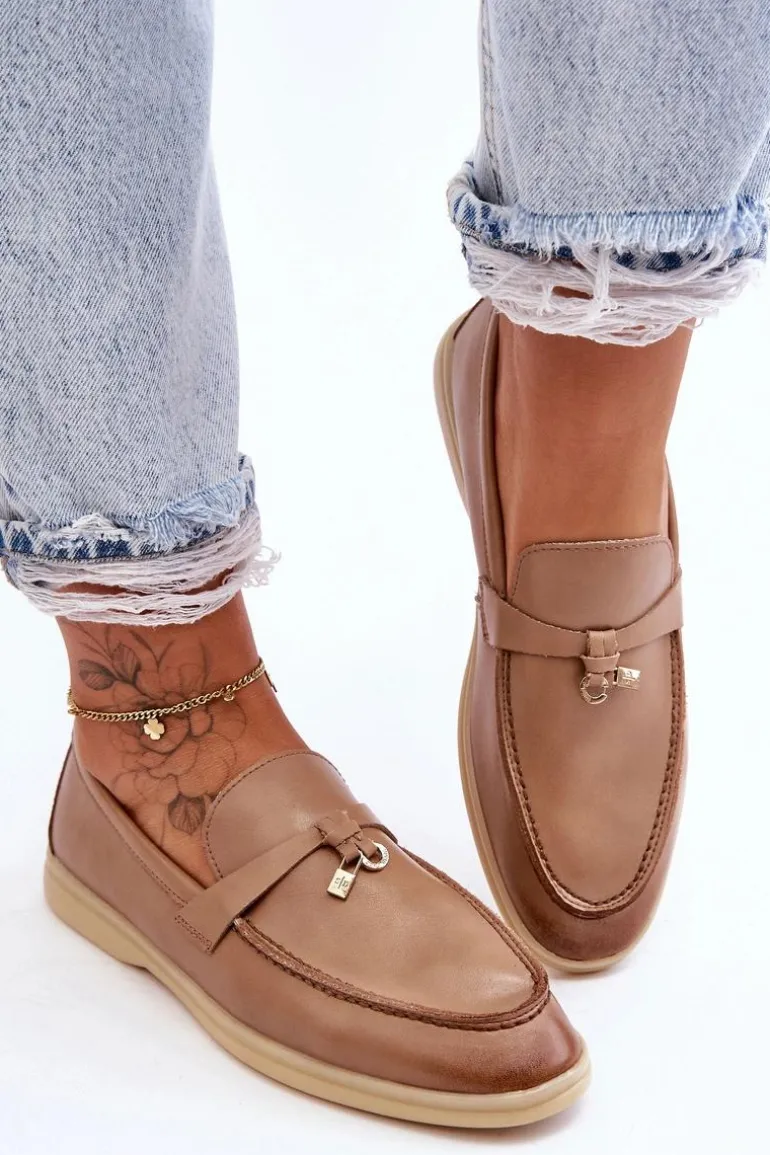 Klasyczne Mokasyny Damskie Brązowe Cortez