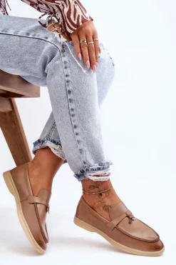 Klasyczne Mokasyny Damskie Brązowe Cortez