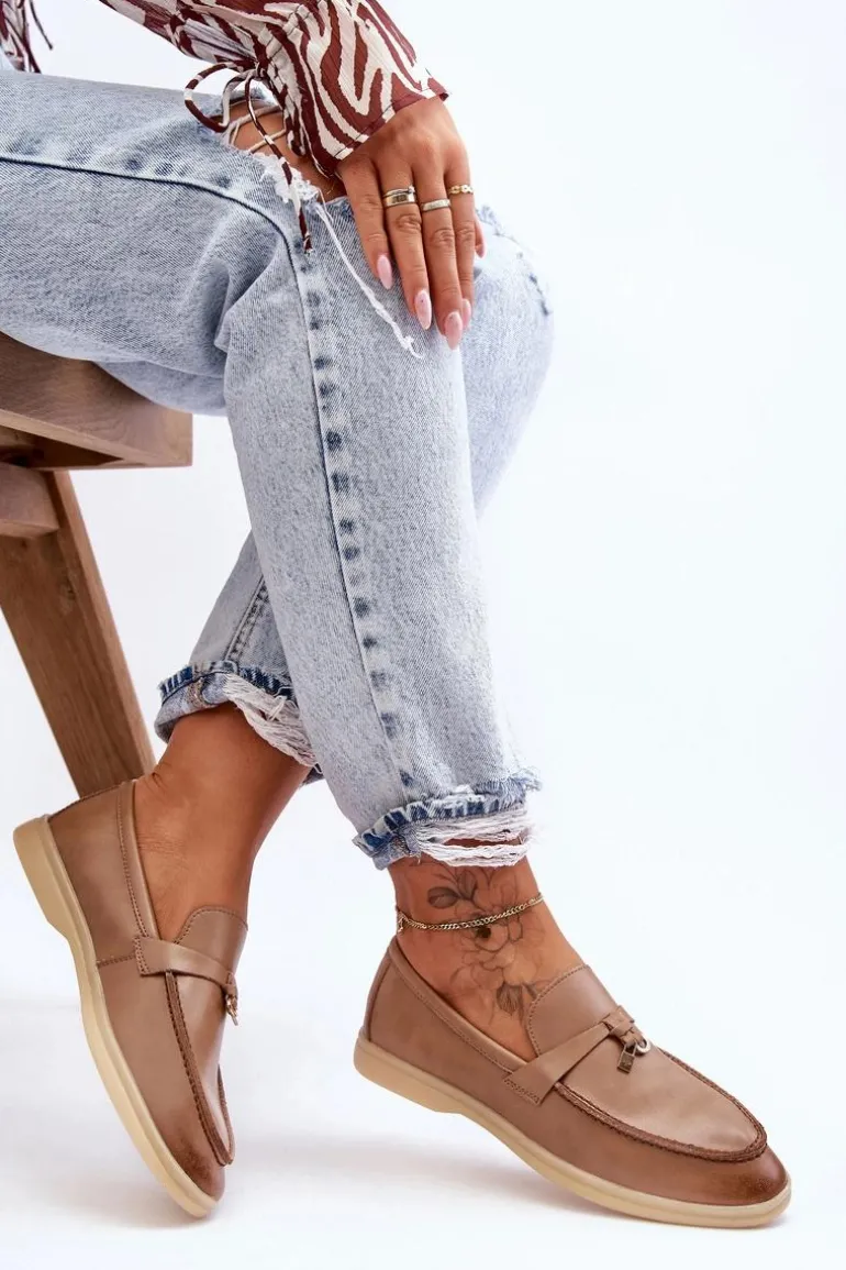 Klasyczne Mokasyny Damskie Brązowe Cortez