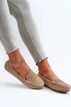 Klasyczne Mokasyny Damskie Beżowe Iramarie