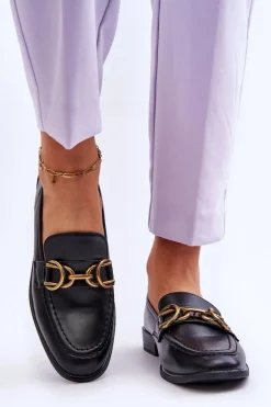 Klasyczne Mokasyny Damskie Czarne Lorien