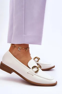 Klasyczne Mokasyny Damskie Białe Lorien