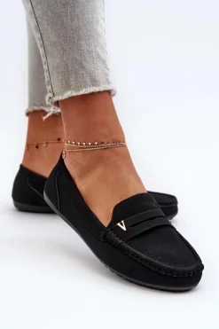 Klasyczne Mokasyny Damskie Czarne Iramarie