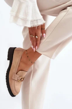 Klasyczne Mokasyny Damskie Beżowe Fiviana