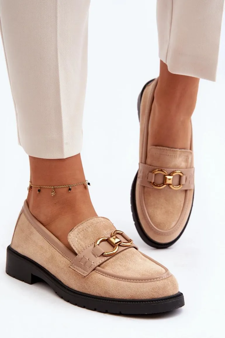 Klasyczne Mokasyny Damskie Beżowe Fiviana