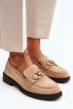 Klasyczne Mokasyny Damskie Beżowe Fiviana