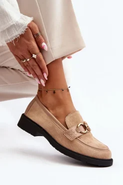 Klasyczne Mokasyny Damskie Beżowe Fiviana