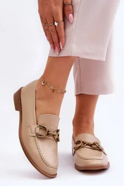 Klasyczne Mokasyny Damskie Beżowe Lorien