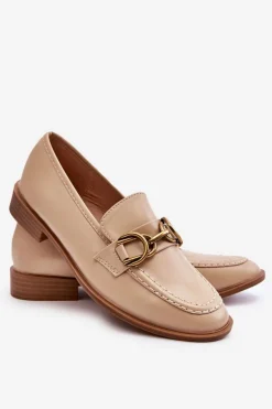 Klasyczne Mokasyny Damskie Beżowe Lorien