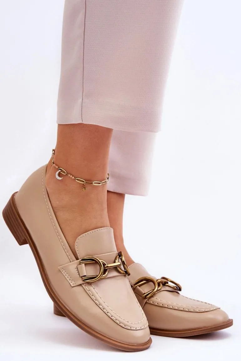 Klasyczne Mokasyny Damskie Beżowe Lorien