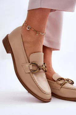 Klasyczne Mokasyny Damskie Beżowe Lorien