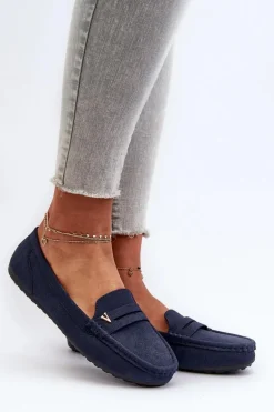 Klasyczne Mokasyny Damskie Granatowe Iramarie