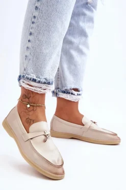 Klasyczne Mokasyny Damskie Beżowe Cortez