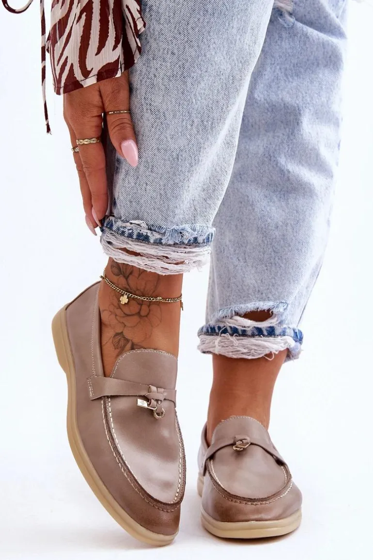 Klasyczne Mokasyny Damskie Szare Cortez