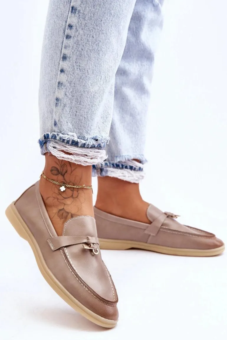 Klasyczne Mokasyny Damskie Szare Cortez