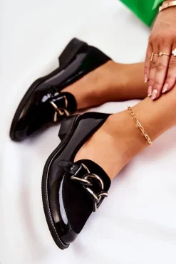 Klasyczne Mokasyny Z Łańcuchem Laura Messi 2531 Czarne