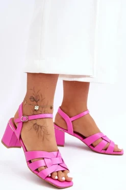 Klasyczne Sandałki Na Obcasie Różowe Misty