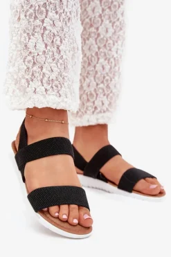 Klasyczne Sandały Damskie Wsuwane Czarne Felira