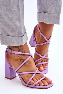Klasyczne Sandały Na Obcasie Fioletowe Lucetta