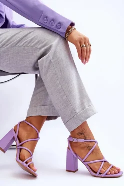 Klasyczne Sandały Na Obcasie Fioletowe Lucetta