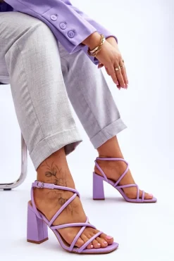Klasyczne Sandały Na Obcasie Fioletowe Lucetta