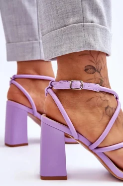 Klasyczne Sandały Na Obcasie Fioletowe Lucetta