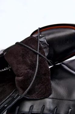 Klasyczne Skórzane Botki Sznurowane Maciejka 05667-01 Czarne