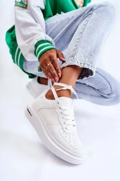 Klasyczne Skórzane Buty Sportowe Białe Jennys