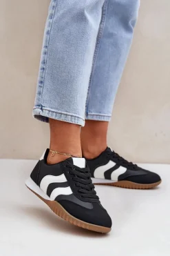 Klasyczne Sneakersy Damskie Z Eko Skóry Czarne Maretina