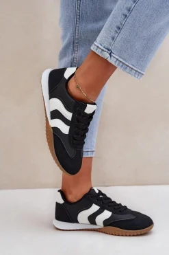 Klasyczne Sneakersy Damskie Z Eko Skóry Czarne Maretina