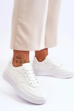 Klasyczne Sportowe Buty Na Platformie Białe Feel It