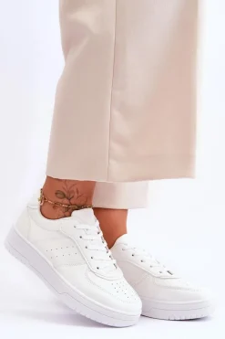 Klasyczne Sportowe Buty Na Platformie Białe Feel It