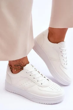 Klasyczne Sportowe Buty Na Platformie Białe Feel It