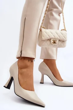 Klasyczne Szpilki W Szpic Jasnobeżowe Delimena