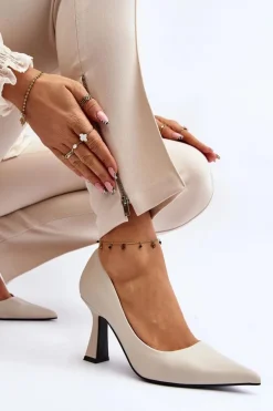 Klasyczne Szpilki W Szpic Jasnobeżowe Delimena