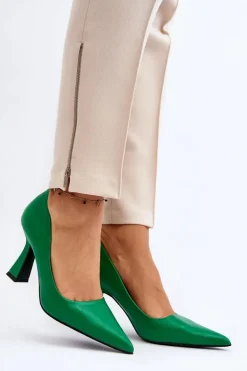 Klasyczne Szpilki W Szpic Zielone Delimena