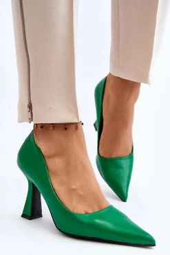 Klasyczne Szpilki W Szpic Zielone Delimena