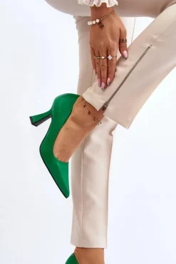 Klasyczne Szpilki W Szpic Zielone Delimena