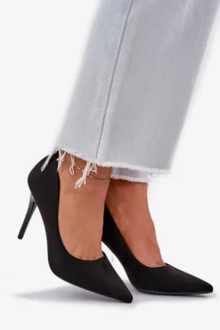 Klasyczne Szpilki Z Eko Zamszu Czarne Navinda