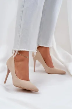 Klasyczne Szpilki Z Eko Zamszu Jasnobeżowe Navinda