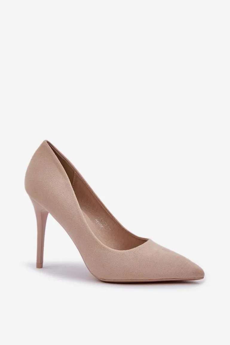 Klasyczne Szpilki Z Eko Zamszu Jasnobeżowe Navinda